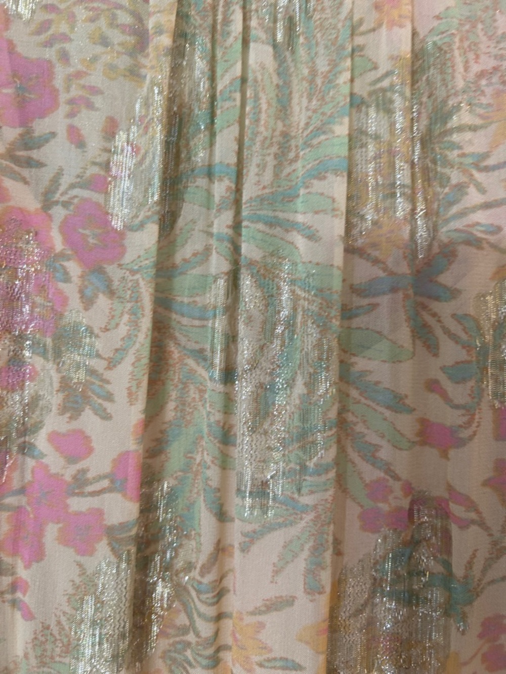 LOFT Metallic Floral Long-Sleeve Tiered Dress in Multi - Picture 4 of 10